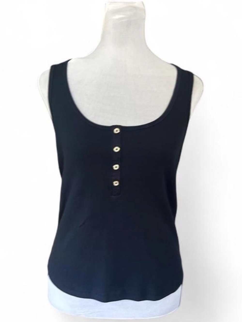 LC Lauren Conrad Scoop Neck Tank with Front Buttons